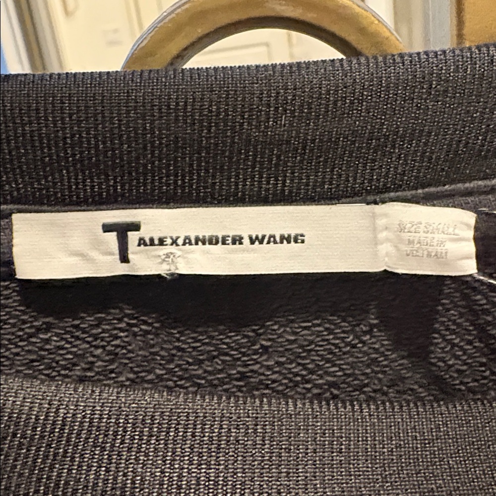 Alexander Wang Black Crewneck Sweater with Snap-Button Sleeve nwt cold sleeve - Picture 5 of 8